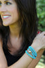 Natural Leather and Turquoise Wrap Bracelet